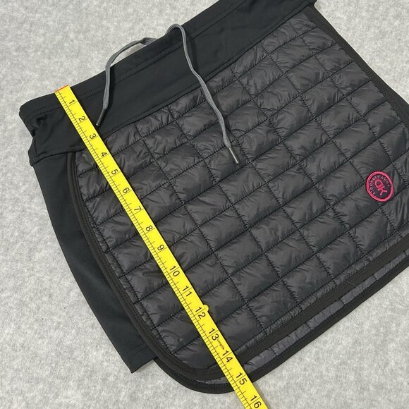 LITTLE DONKEY ANDY Skirt M Black Quilted Active Mini Skirt Zip Pocket Stretch - Picture 5 of 11